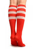 White Stripes On Red (Referee) Socks Knee High
