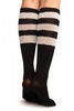 White Stripes On Black (Referee) Socks Knee High