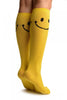 Yellow With Woven Happy Faces Knee High Socks
