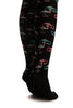 Black With White, Blue & Pink Flamingos