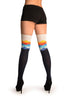 Oxford Blue With White Harlequin Top Over The Knee Socks