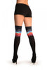 Black With Oxford Blue Harlequin Top Over The Knee Socks