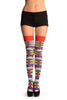 Red With Rainbow Scale Over The Knee Socks
