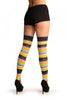 Rainbow Stripes With Red Over The Knee Socks