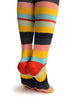 Rainbow Stripes With Red Over The Knee Socks