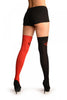 One Red & One Black With Reversed Tiles & Heels Over The Knee Socks