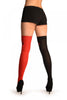 One Red & One Black With Reversed Tiles & Heels Over The Knee Socks