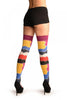 Colourful Puzzle Stripes Over The Knee Socks