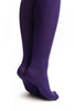 Plain Purple Over The Knee Socks