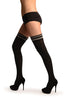 Black With Silver Lurex & Stripes Over The Knee Socks