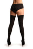 Black With Gold Lurex Over The Knee Socks