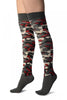 Camouflage With Red Over The Knee Socks