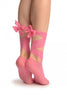 Pink Stretch Lace Ballet Pointe Footies