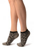 Grey Leopard Angora Footies Socks