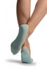 Azure Blue Snake Skin, Silver Lurex With Silicon Heel & Bottom Footies
