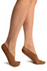 Brown Diagonal Stripes Mesh Four & One Separate Toes Footsies