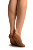 Brown Diagonal Stripes Mesh Four & One Separate Toes Footsies