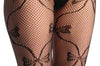 Black Fishnet With Bended Seam Joined With Bows