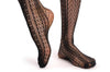 Lace Fishnet With Opaque Knees Panels