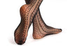 Lace Fishnet With Opaque Knees Panels