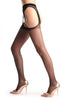 Stockings With Lace Trimmed Attached Suspender Belt