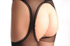 Stockings With Lace Trimmed Attached Suspender Belt