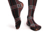 Red Black & White Checkered Sock With Transparent Top