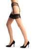 Nude With Black Seam & Faux Thong & Suspender Belt