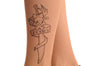 Nude With Skull & Knife Ankle Tattoo
