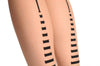 Nude With Black Seam & Striped Heel