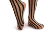 Nude With Checkered Top and Opaque Stripes Turned Below The Knee