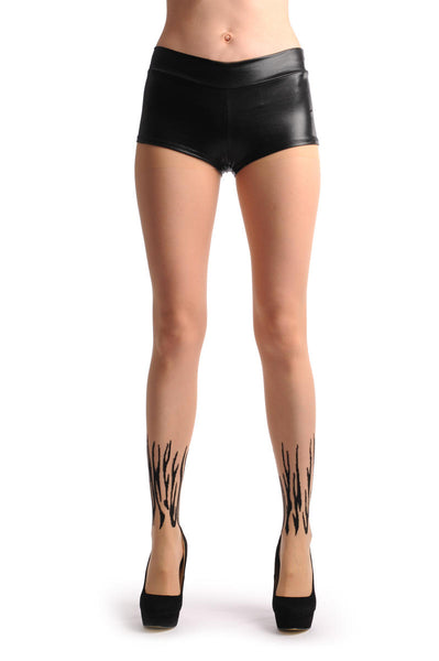 Nude With Black Fire Flame Around Ankle