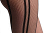 Black Fishnet With Four Opaque Stripes On The Side