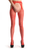 Red Fishnet With Attached Suspender Belt
