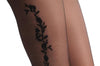 Black With Black Opaque Flowers Side Seam