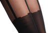Faux Stockings With Attached Suspender Belt & Transparent Top 40 Den
