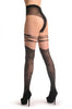 Vintage Lace Faux Stockings With Ribbon & Bow