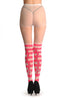 Pink & White Stripes With Over The Knee Cute Cat