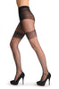 Black Woven On Stockings With Floral Top And Back Seam 20 Den