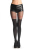Black Faux Stockings With Red Ribbon & Bow 60 Den