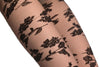 Black Woven Roses On Micro Grey Lace