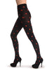 Red Woven Polka Dots On Black