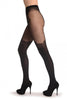 Black Opaque Faux Lace Top Stocking With Suspenders 40 Den