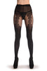 Black Faux Seamed Elegant Lace Stocking With Suspenders 40 Den