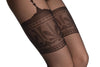 Black With Floral Woven Garter 20 Den