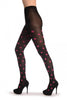 Pink Woven Polka Dot On Black 60 Den