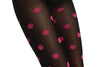 Pink Woven Polka Dot On Black 60 Den