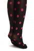 Pink Woven Polka Dot On Black 60 Den