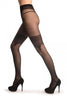 Black With Faux Crowned Suspender Stockings & Back Seam