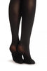 Faux Stockings With Red Tartan Garter & Lace Top